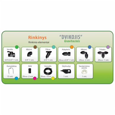Šiltnamio laistymo sistema „Dvikojis“ gravitacinis 3 Šiltnamio laistymo sistema „Dvikojis“ gravitacinis 3