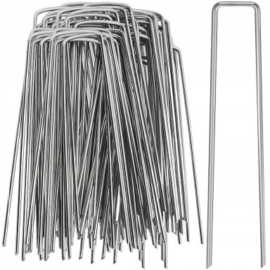 Smeigė metalinė U 20 cm 100 vnt