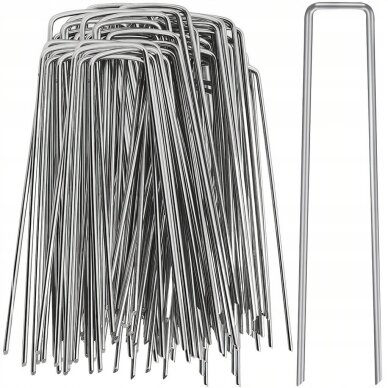Smeigė metalinė U 15 cm 100 vnt