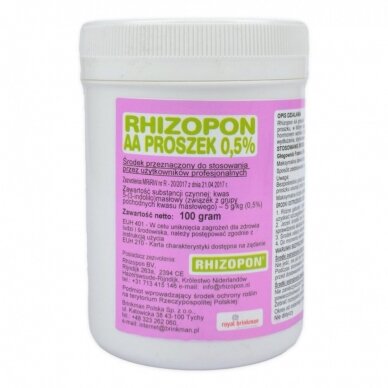 Priemonė įsišaknydinimui Rhizopon Rhizopon Aa 0,5% 100g Priemonė įsišaknydinimui Rhizopon Rhizopon Aa 0,5% 100g