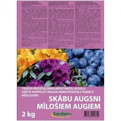 Trąšos rūgščią dirvą mėgstantiems augalams 2 kg Trąšos rūgščią dirvą mėgstantiems augalams 2 kg